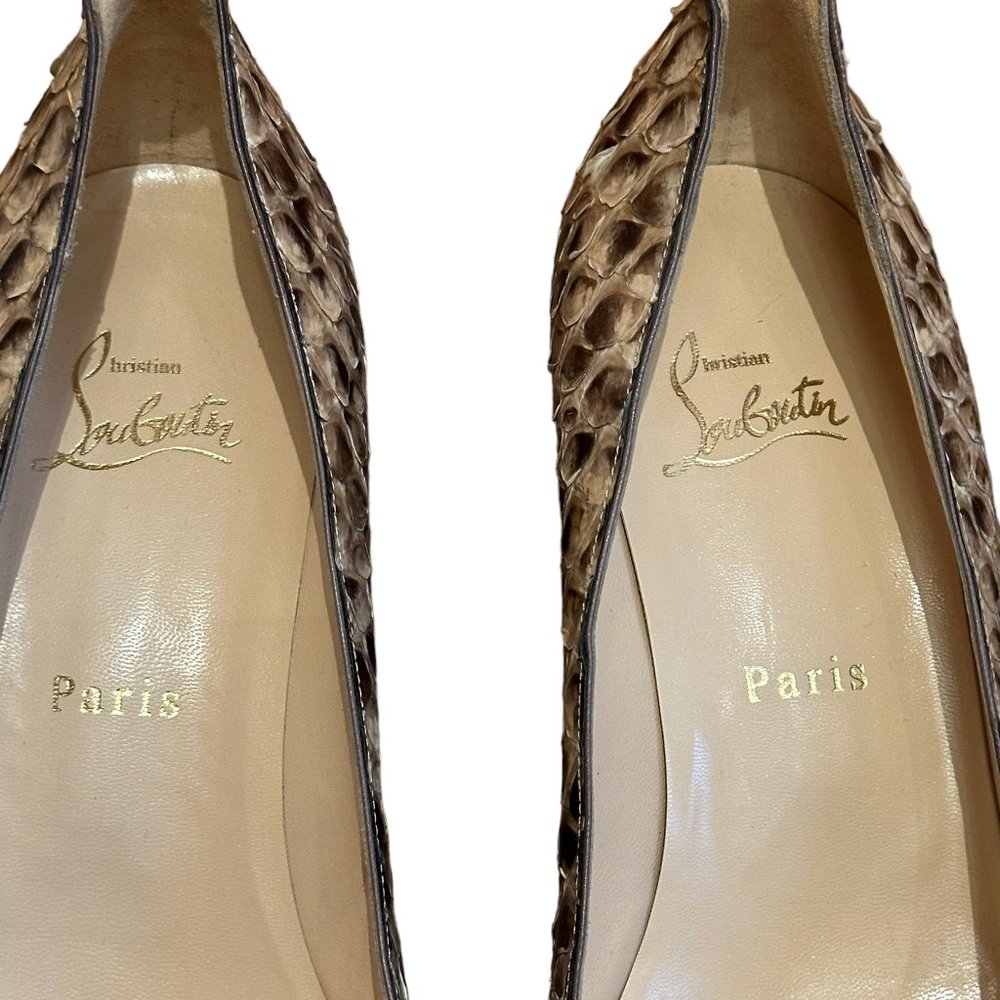 Christian Louboutin Authentic Python Wedge Heel, … - image 4